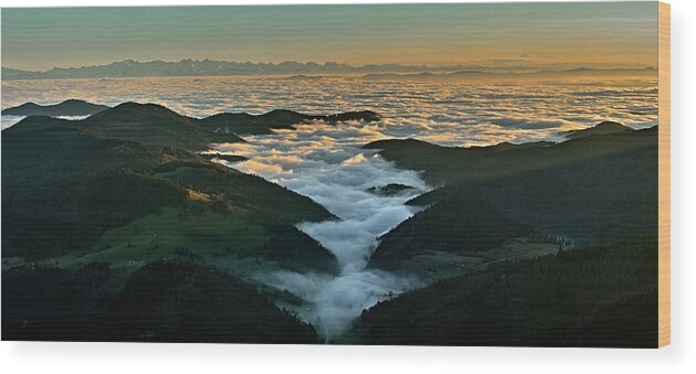 Black Forest Wood Print featuring the photograph Fog Tsunami by Philip Konstas