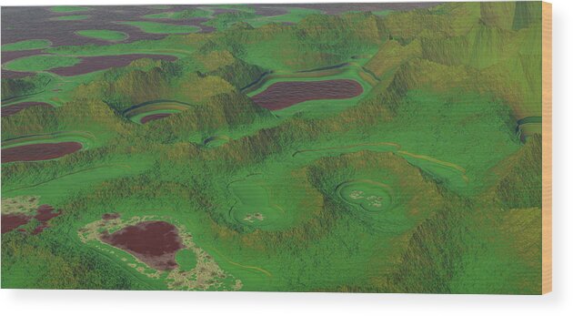 Exoplanet Wood Print featuring the digital art Garden Planet 4 by Bernie Sirelson