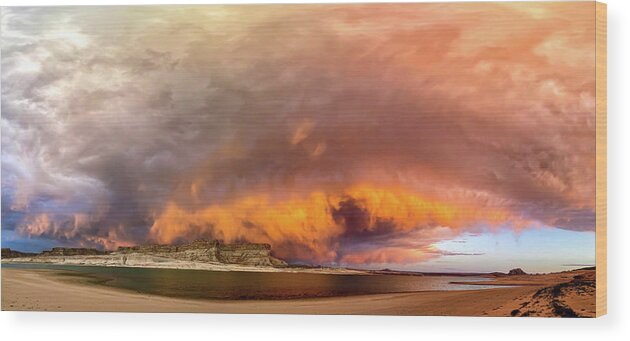 Lake Powell Wood Print featuring the photograph June 2021 Storm over Lake Powell by Alain Zarinelli