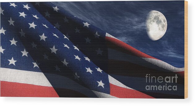 Us Flags Wood Print featuring the digital art Old Glory by Richard Rizzo