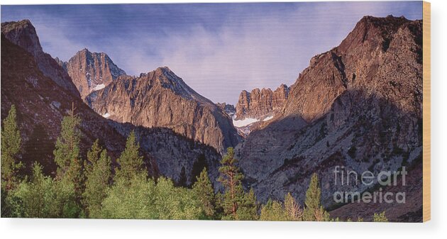 Dave Welling Wood Print featuring the photograph Panoramic View Middle Palisades Glacier Eastern Sierra by Dave Welling