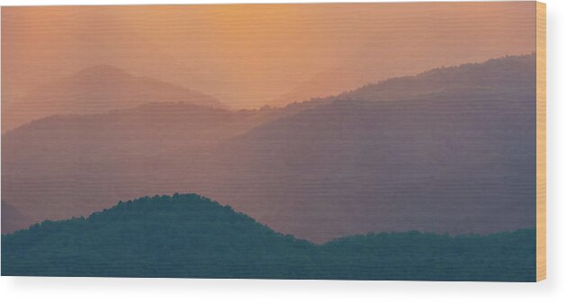 Great Smoky Mountains Wood Print featuring the photograph Pink Haze by Kelly VanDellen