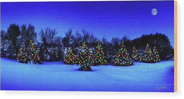 Snow Wood Print featuring the photograph Snow on Christmas by Rod Seel