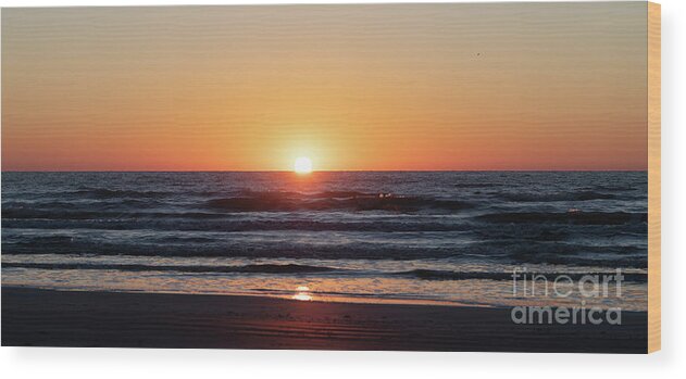 Sunrise Wood Print featuring the photograph Sunrise on the Gulf of Mexico by Patrick Nowotny