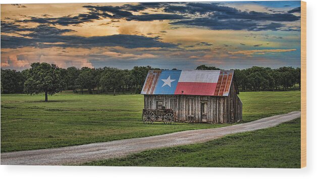 Texas Wood Print featuring the digital art Texas Barn by Brad Barton