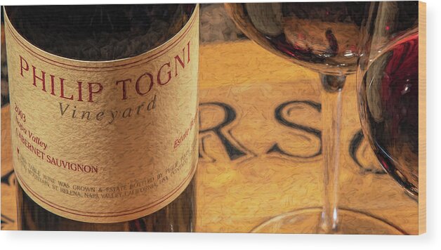 Cabernet Sauvignon Wood Print featuring the photograph Togni Shadow Glass by David Letts