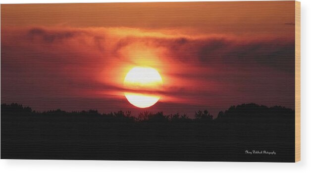 Setting Sun Wood Print featuring the photograph Wonderous Sunset by Mary Walchuck