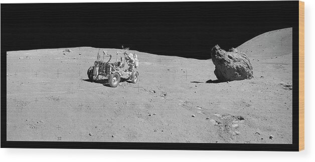 1900s Wood Print featuring the photograph Apollo 16 Lunar Rover by Nasa/detlev Van Ravenswaay