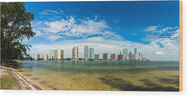 Architecture Wood Print featuring the photograph Miami Skyline #19 by Raul Rodriguez