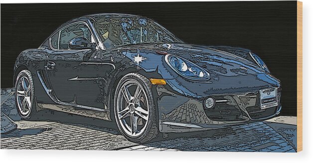 2009 Wood Print featuring the photograph 2009 Porsche Cayman by Samuel Sheats