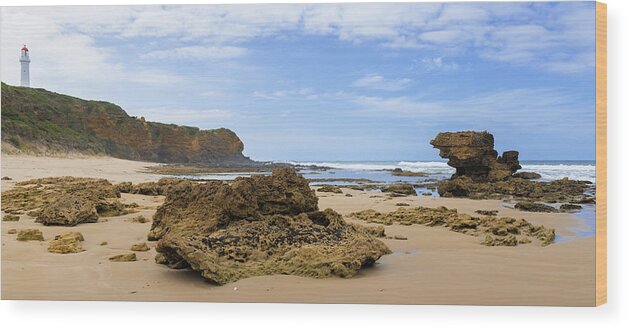 Aireys Inlet Wood Print featuring the photograph Aireys Inlet Lighthouse - Victoria - Australia by Anthony Davey