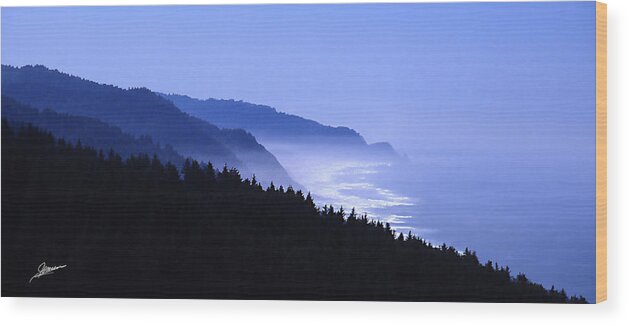 Nature Wood Print featuring the photograph Blue Pacific by Phil Jensen