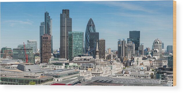 Central Bank Wood Print featuring the photograph City Of London Square Mile Financial by Fotovoyager