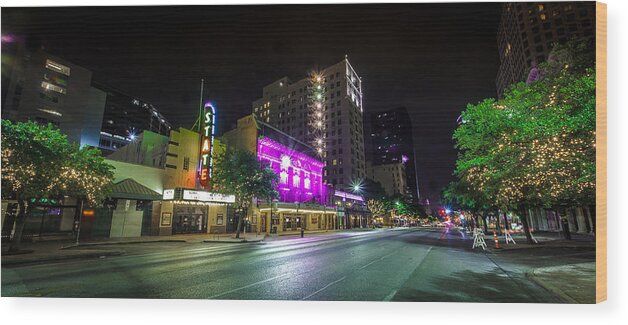 Austin Wood Print featuring the photograph Congress Street in Downtown Austin by David Morefield
