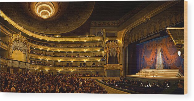 Photography Wood Print featuring the photograph Crowd At Mariinsky Theatre, St by Panoramic Images