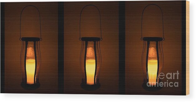 Lantern Wood Print featuring the digital art No Darkness by Margie Chapman