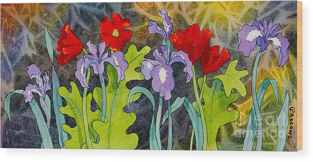 Red And Purple Wood Print featuring the painting Red and Purple by Teresa Ascone
