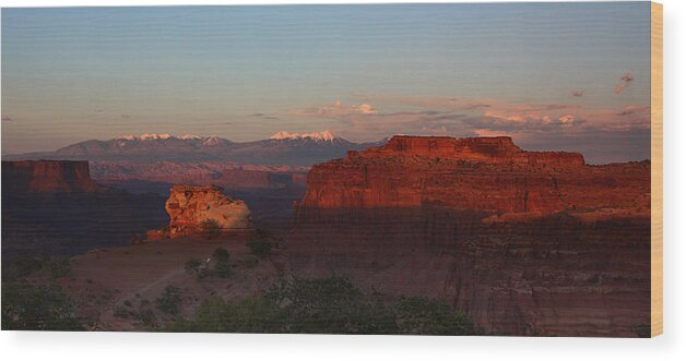 Canyonlands Wood Print featuring the photograph Sunset in Canyonlands National Park by Jean Clark