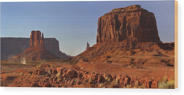 Desert Wood Print featuring the photograph The Dusty Trail - Monument Valley by Mike McGlothlen