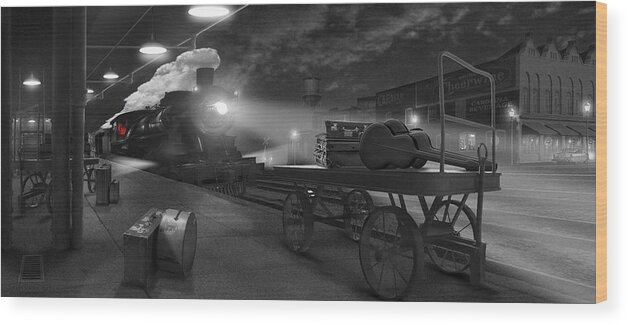 Transportation Wood Print featuring the photograph The Station - Panoramic by Mike McGlothlen