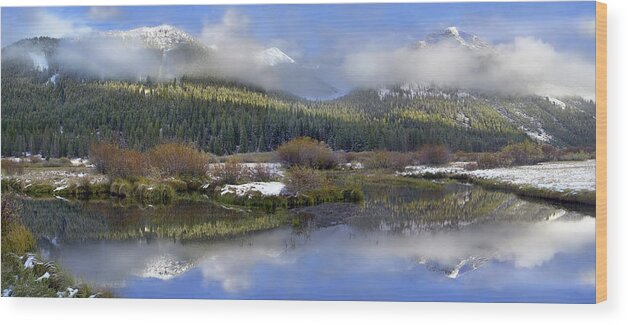 00175165 Wood Print featuring the photograph Panoramic View Of The Pioneer Mountains by Tim Fitzharris