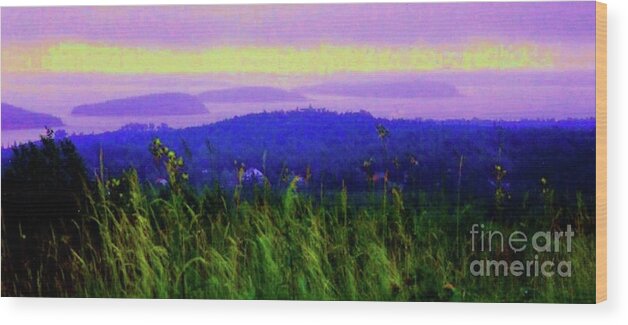 Acadia Wood Print featuring the mixed media Acadia Sunrise by Desiree Paquette
