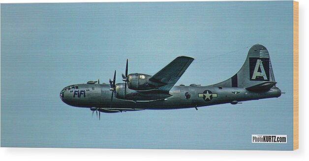 Fifi Wood Print featuring the photograph B-29 Fifi arrives by Jeff Kurtz