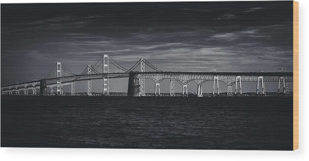 Chesapeake Bay Bridge Wood Print featuring the photograph Chesapeake Bay Bridge by Robert Fawcett
