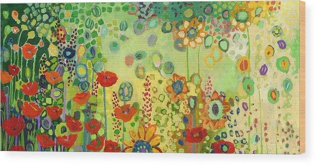 Poppy Wood Print featuring the painting Garden Poetry by Jennifer Lommers