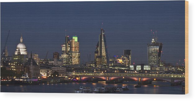 Cityscape Wood Print featuring the photograph London City Skyline by David French
