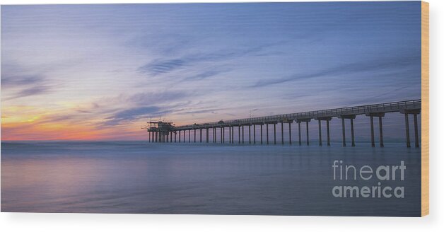 Scripps Pier Wood Print featuring the photograph Scripps Pier Silhouette by Michael Ver Sprill