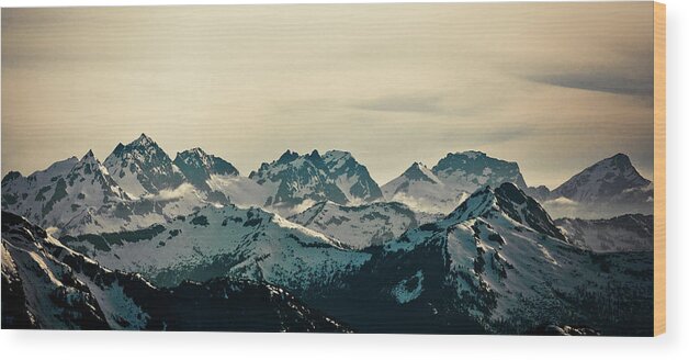 Scenics Wood Print featuring the photograph Cheam Mountain Range by Christopher Kimmel