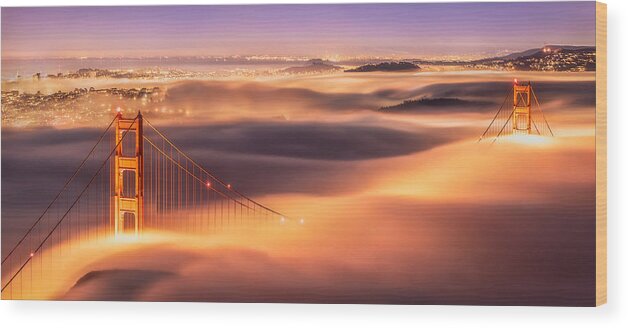 Landscape Wood Print featuring the photograph Golden Gate Bridge by Jennie Jiang