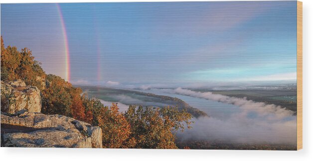 Petit Jean Wood Print featuring the photograph Rainbow Morn by James Barber