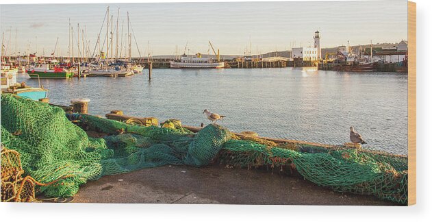 England Wood Print featuring the photograph Fishing Nets by Les Hutton