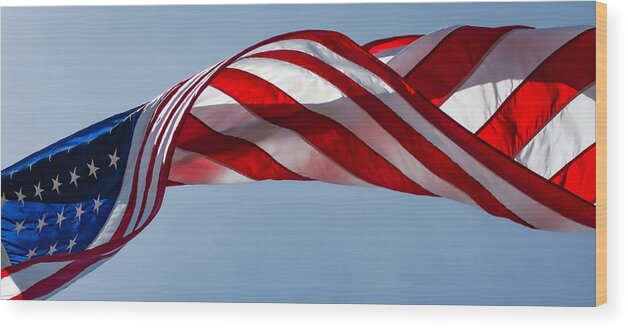 America Wood Print featuring the photograph Flag Day by Linda Bonaccorsi