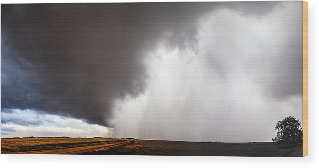 Storm Clouds Wood Print featuring the photograph Last Storm Chase of 2023 040 by Dale Kaminski