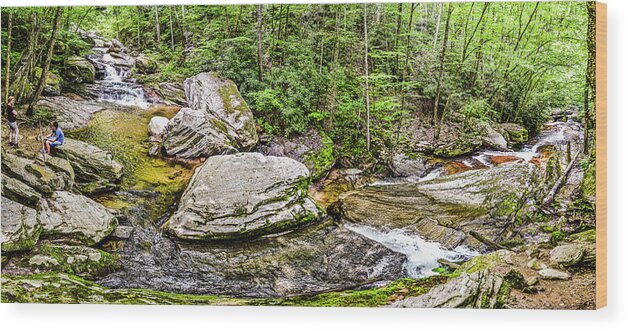 Waterfall Wood Print featuring the photograph Waterfall Panoramic by WAZgriffin Digital