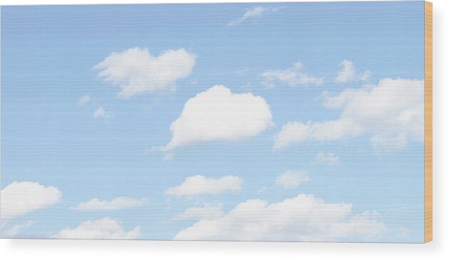 Scenics Wood Print featuring the photograph Blue Sky With Clouds #1 by Phototiger