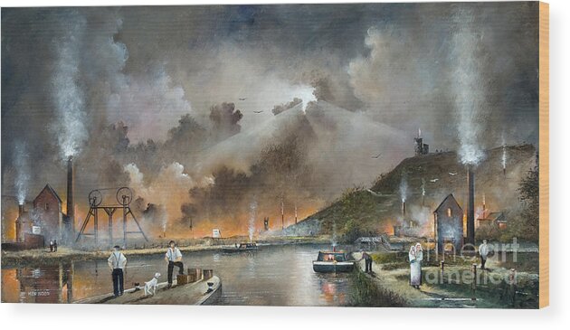 England Wood Print featuring the painting Original Site Of The Black Country Museum - England by Ken Wood