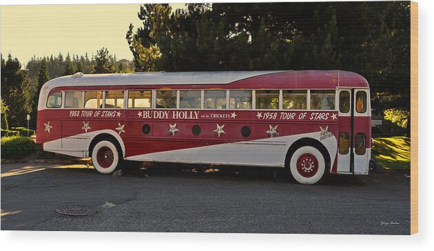 Buddy Holly Wood Print featuring the photograph 1958 Tour Bus by George Bostian