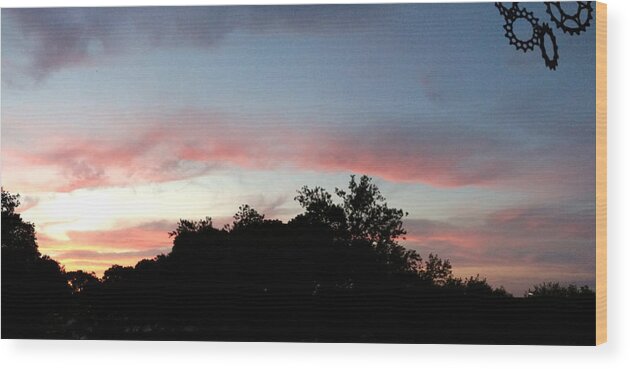 Austin Wood Print featuring the painting Austin Sunset by Troy Caperton