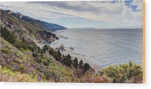 Beach Wood Print featuring the photograph Big Sur Serenity by Heidi Smith