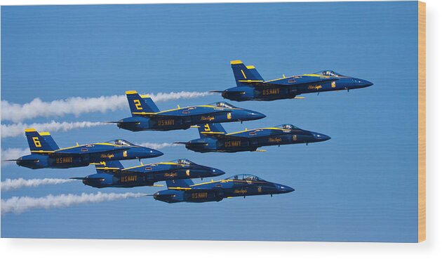 3scape Photos Wood Print featuring the photograph Blue Angels by Adam Romanowicz