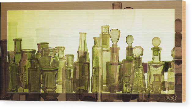 Bottles Wood Print featuring the photograph Bottled Light by Holly Kempe