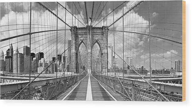 Brooklyn Wood Print featuring the photograph Brooklyn Bridge by Shelley Lake