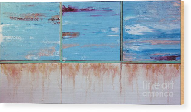 Abstract Canvas Wood Print featuring the painting Canadian Praries by Shiela Gosselin