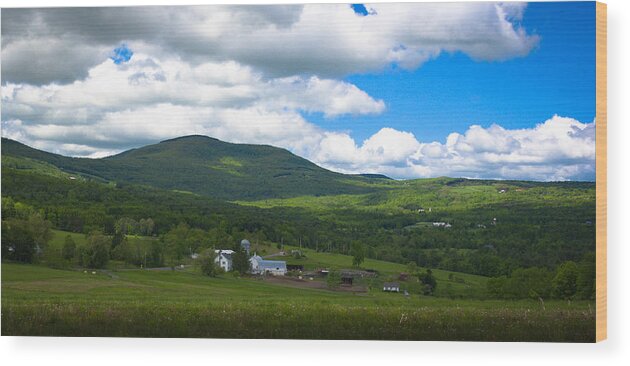 Landscape Photograph Of A Catskill New York Farm In The Spring Wood Print featuring the photograph Catskill New York Farm by Kenneth Cole