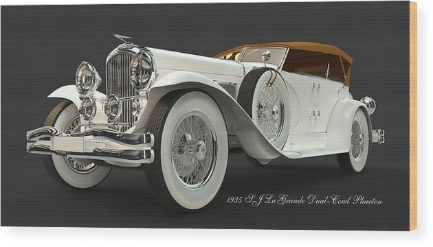 Classic Cars Wood Print featuring the digital art Duesenberg by William Ladson
