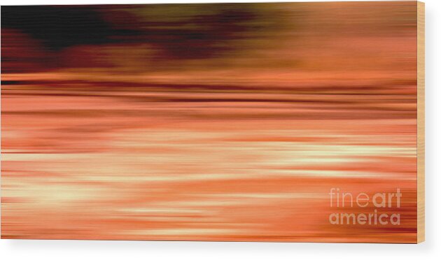 Abstract Paintings Wood Print featuring the digital art Abstract Earth motion burnt orange by Linsey Williams